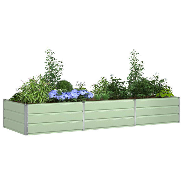 vidaXL Jardinière vert pastel 290 x 100 x 45 cm Acier galvanisé