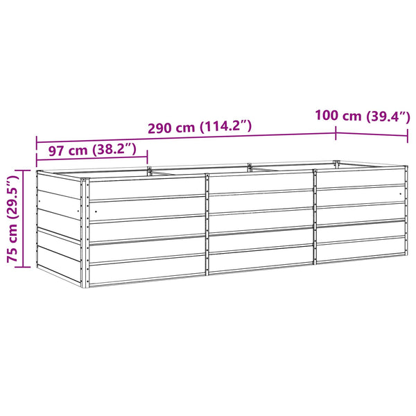 Pastellgrüner Pflanzkübel 290cm Verzinkt