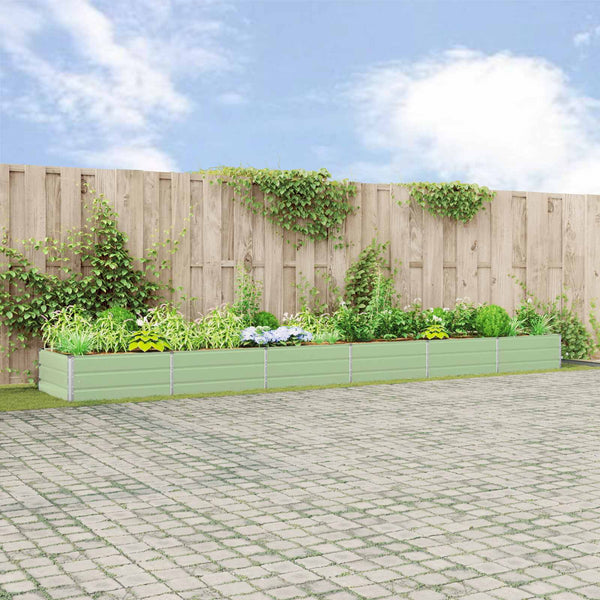 vidaXL Jardinière vert pastel 580 x 100 x 45 cm Acier galvanisé