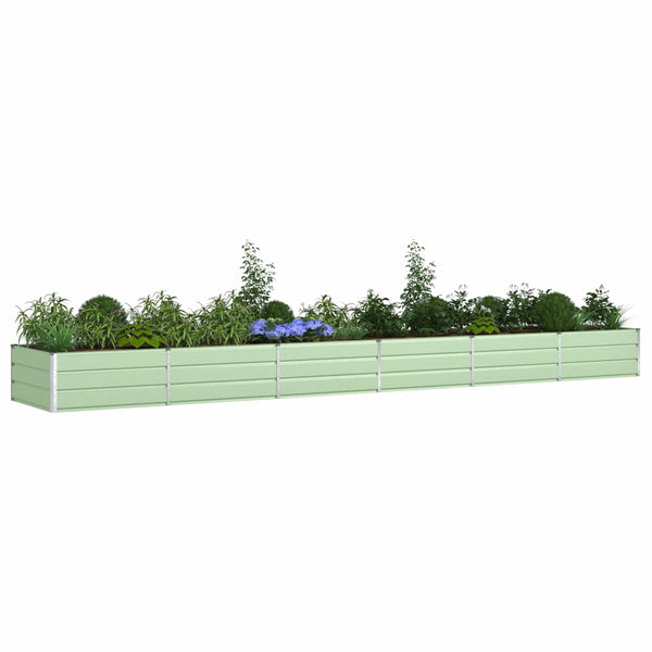 vidaXL Jardinière vert pastel 580 x 100 x 45 cm Acier galvanisé