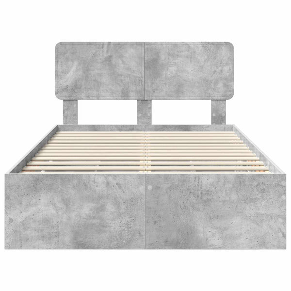 Bettrahmen mit Schubladen 135x190 cm Betongrau