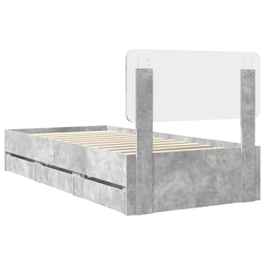 Bettrahmen mit Schubladen 100x200 Betongrau