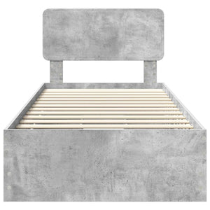 Bettrahmen mit Schubladen 90x200 Betongrau