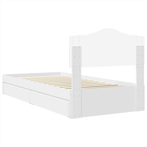 Aufbewahrungsbett Weiß 70x190 cm mit Kopfteil