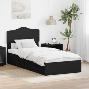 Aufbewahrungsbett Schwarz 70x190 cm