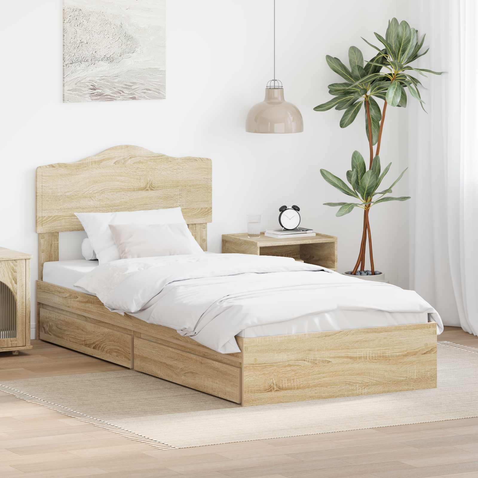 Aufbewahrungsbett Sonoma-Eiche 70x190 cm