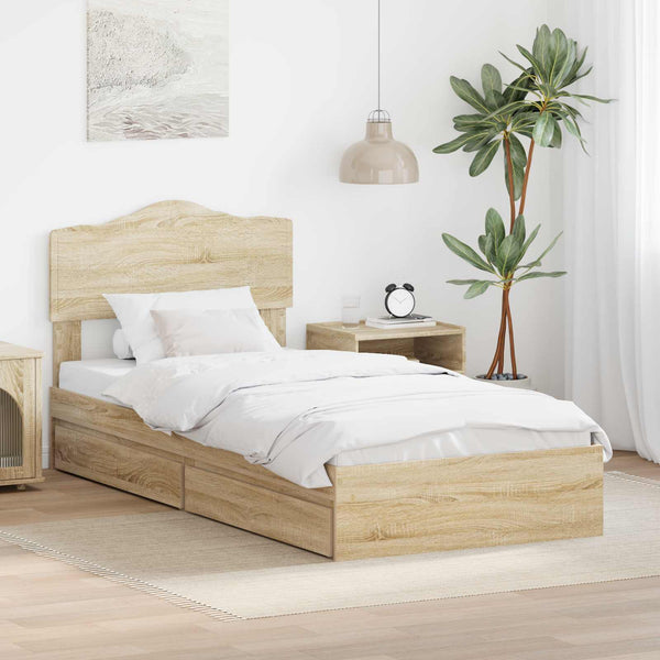 Aufbewahrungsbett Sonoma-Eiche 70x190 cm