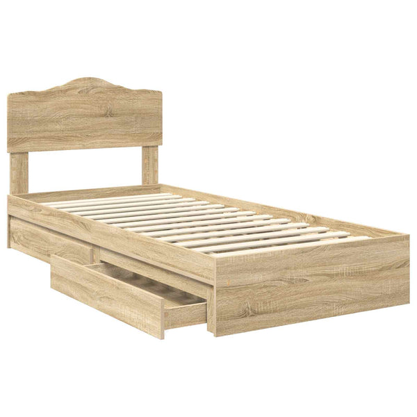 Aufbewahrungsbett Sonoma-Eiche 70x190 cm