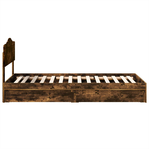 Aufbewahrungsbett 70x190 cm Geräucherte Eiche