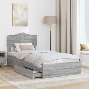 Aufbewahrungsbett Grau Sonoma 70x190 cm