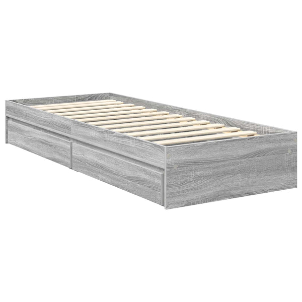 Aufbewahrungsbett Grau Sonoma 70x190 cm