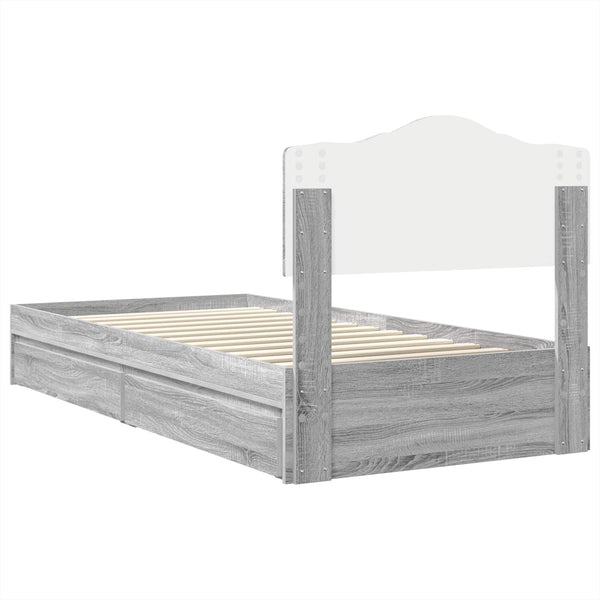 Aufbewahrungsbett Grau Sonoma 70x190 cm