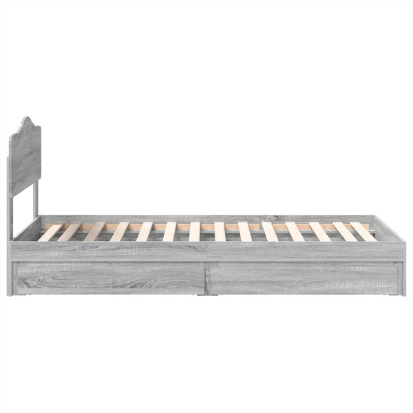 Aufbewahrungsbett Grau Sonoma 70x190 cm