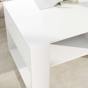 Couchtisch Weiß mit Stauraum 92x53 cm