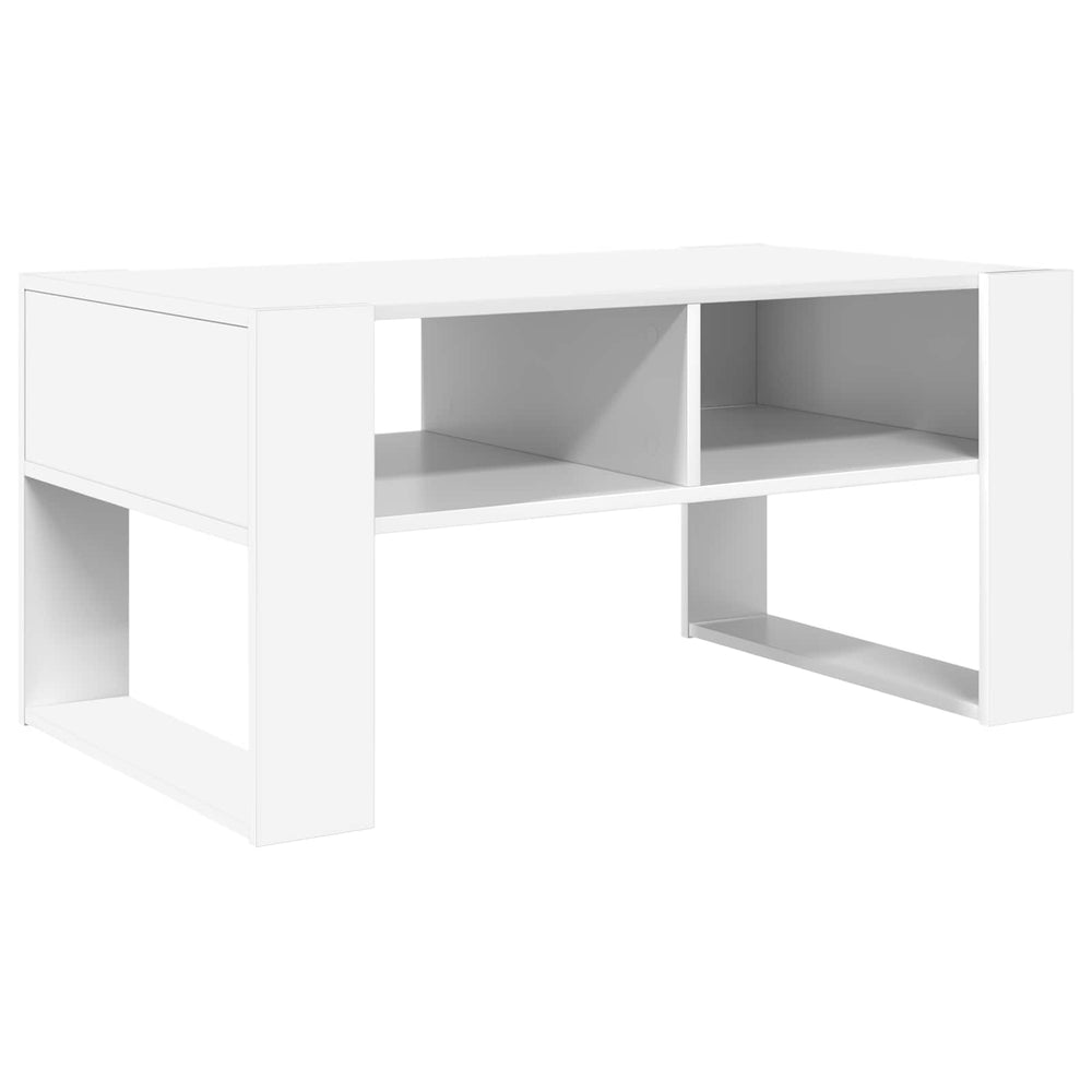 Couchtisch Weiß mit Stauraum 92x53 cm