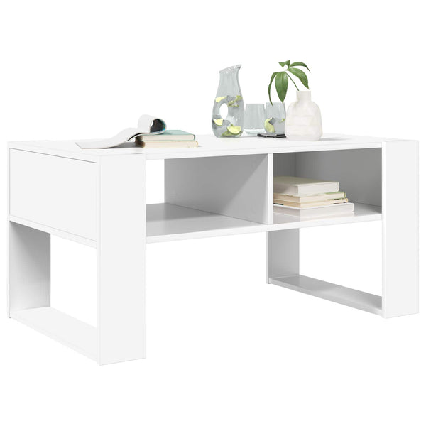 Couchtisch Weiß mit Stauraum 92x53 cm