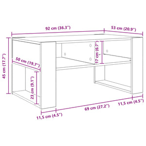 Couchtisch Weiß mit Stauraum 92x53 cm