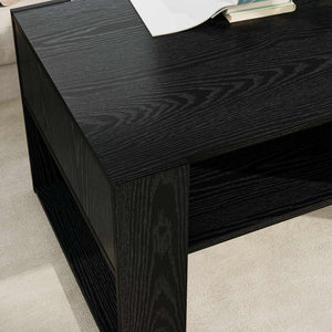 Schwarzer Couchtisch Eichenoptik