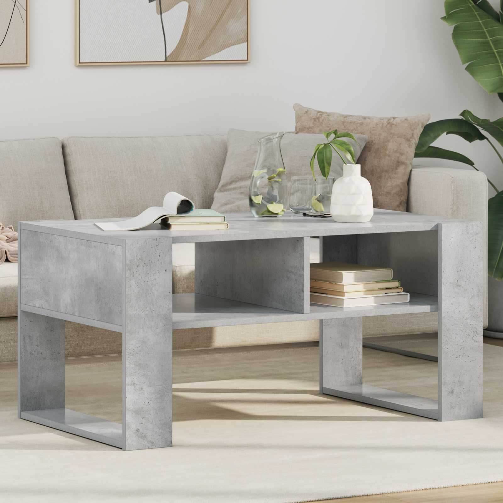 Beton Grau Couchtisch 92x53 cm