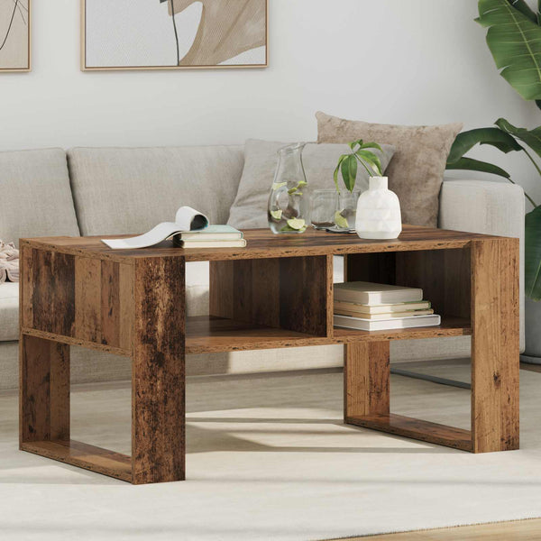 Couchtisch mit Stauraum, Altholz-Optik