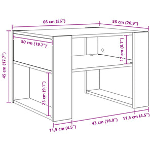 Beton Grau Couchtisch 66x53 cm