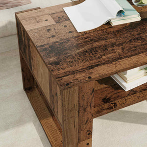 Couchtisch mit Stauraum Altholz