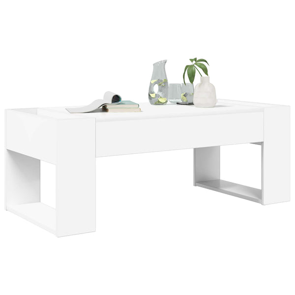 Weißer Couchtisch 110 cm Holzwerkstoff