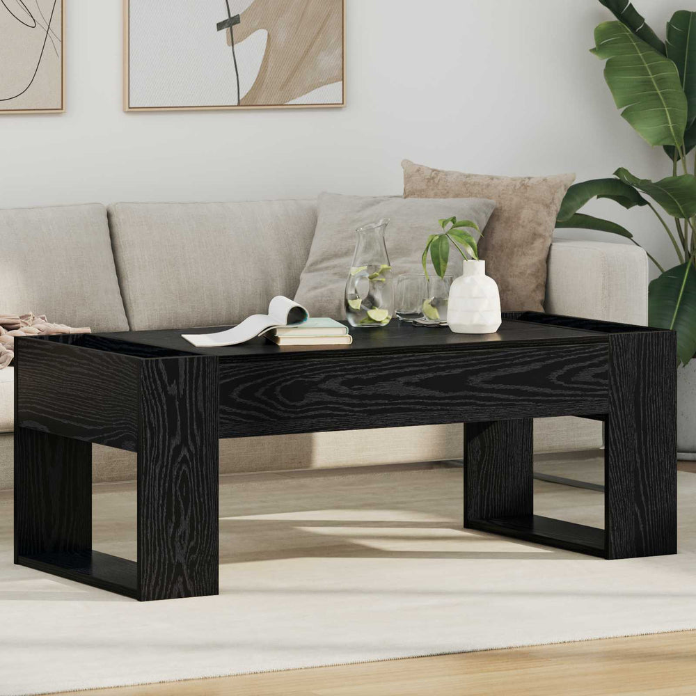 vidaXL Coffee Table Black Oak-Look 110 x 50 x 41 cm Engineered Wood