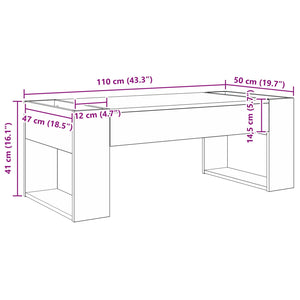 Couchtisch Sonoma Grau 110x50 cm