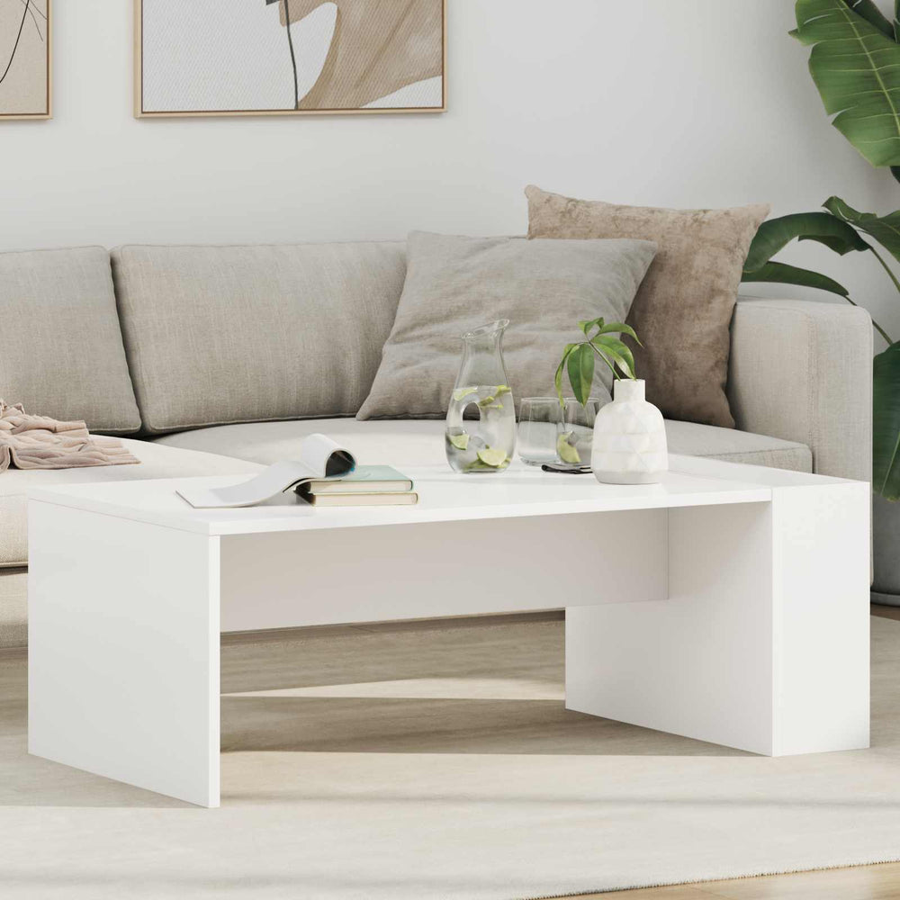Weißer Couchtisch 95x50 cm Holzwerkstoff