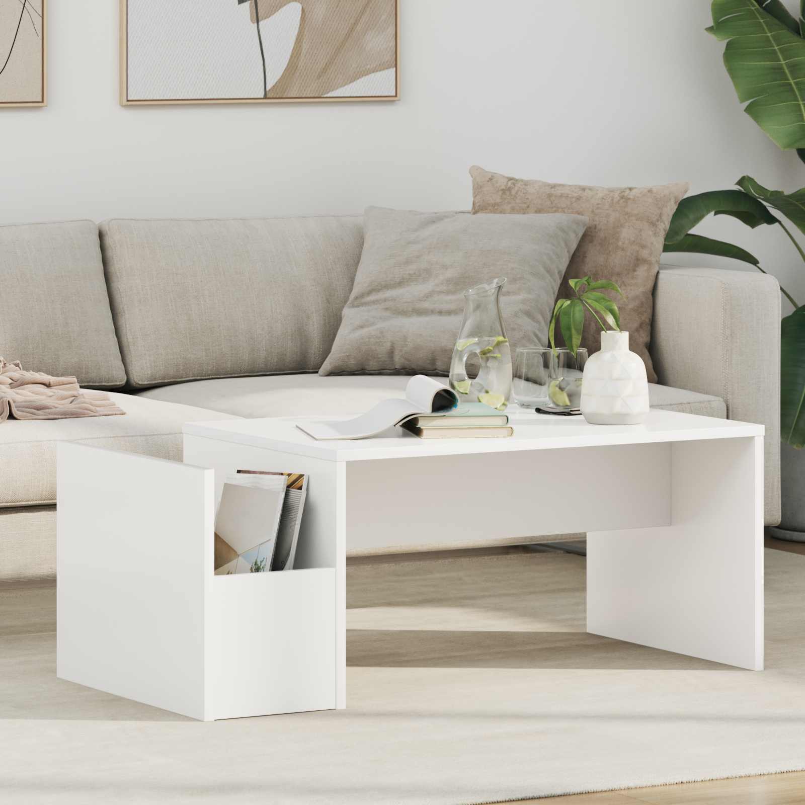 Weißer Couchtisch 90x45 cm