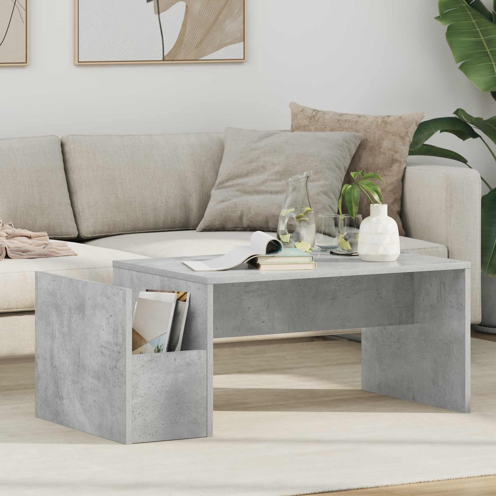 Beton Grau Couchtisch 90x45 cm