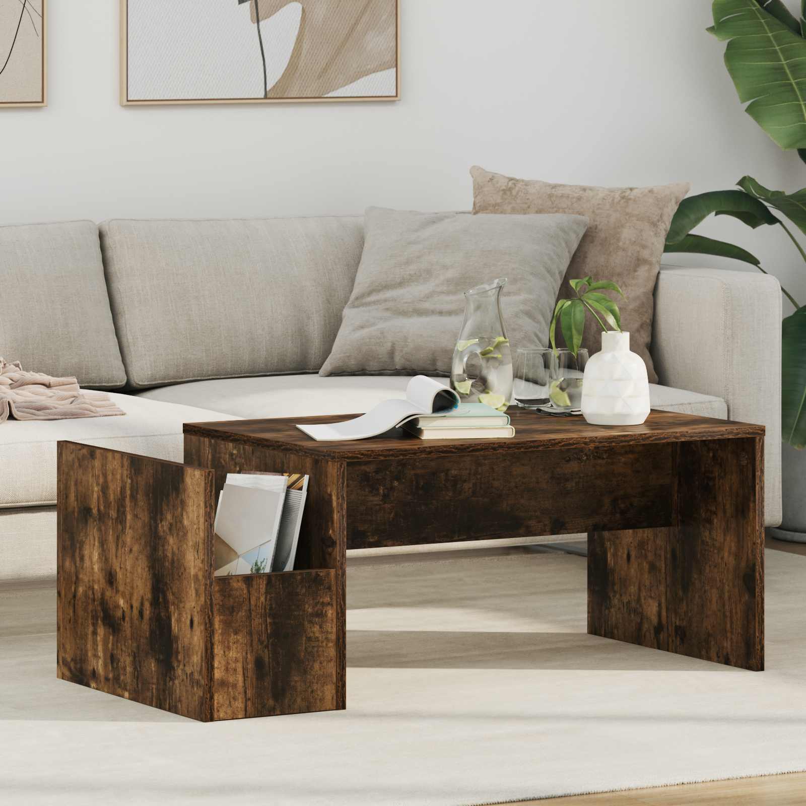 Couchtisch Geräucherte Eiche 90x45 cm