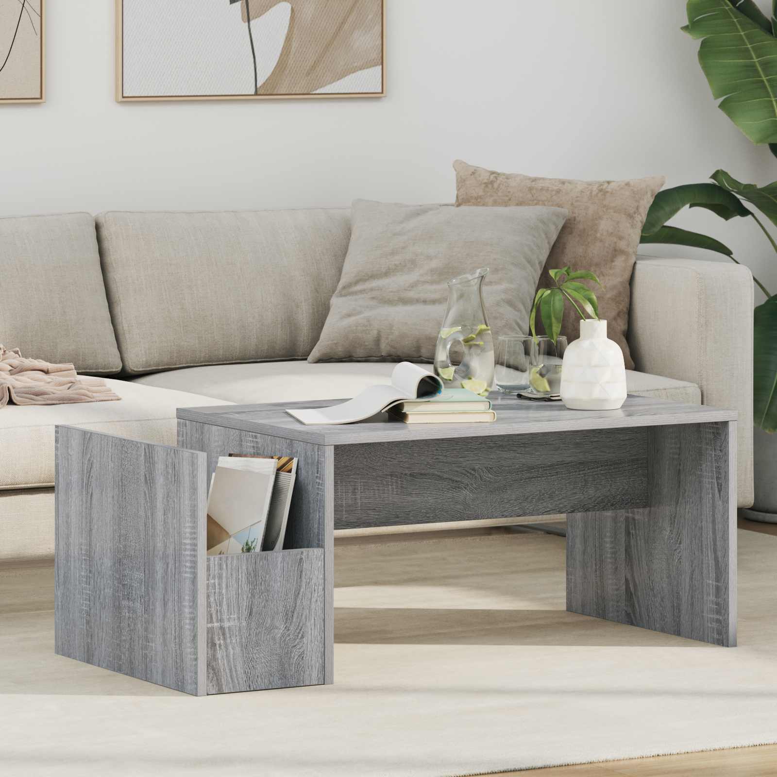 Couchtisch Sonoma Grau 90x45 cm