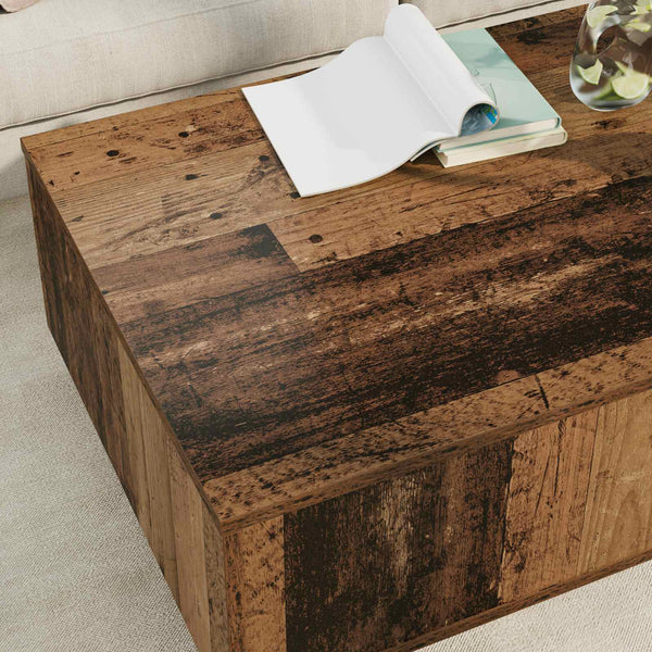 Couchtisch Altholz mit Schubladen 95x55 cm