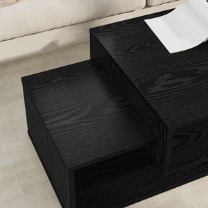 vidaXL Table basse noir aspect chêne 105 x 50 x 32,5 cm