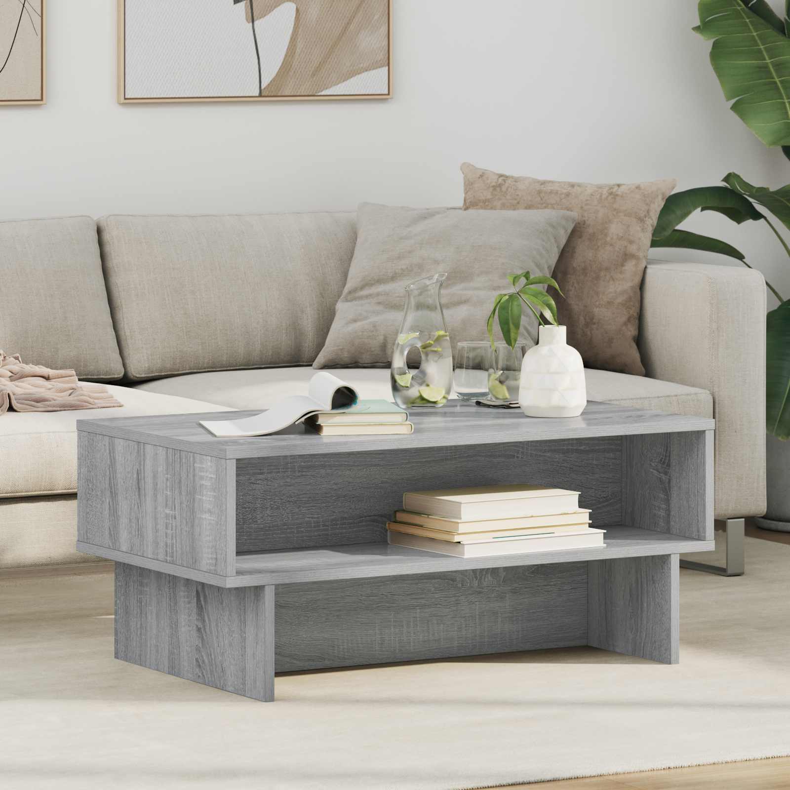 Couchtisch Grau Sonoma 80x46x35cm