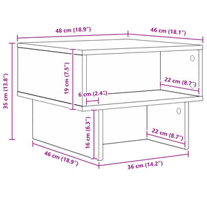 Schwarzer Couchtisch Eiche Optik