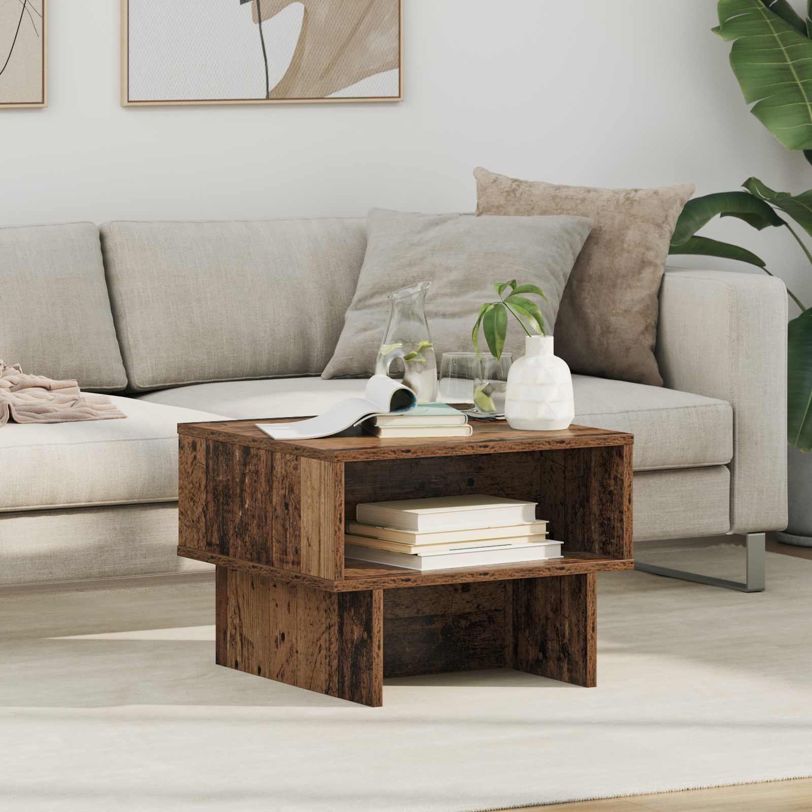 Couchtisch Altholz 48x46 cm