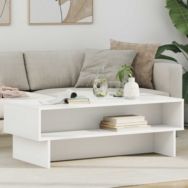 Weißer Couchtisch 100 cm Holzwerkstoff