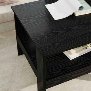 Schwarzer Couchtisch Eichenoptik 57x55 cm