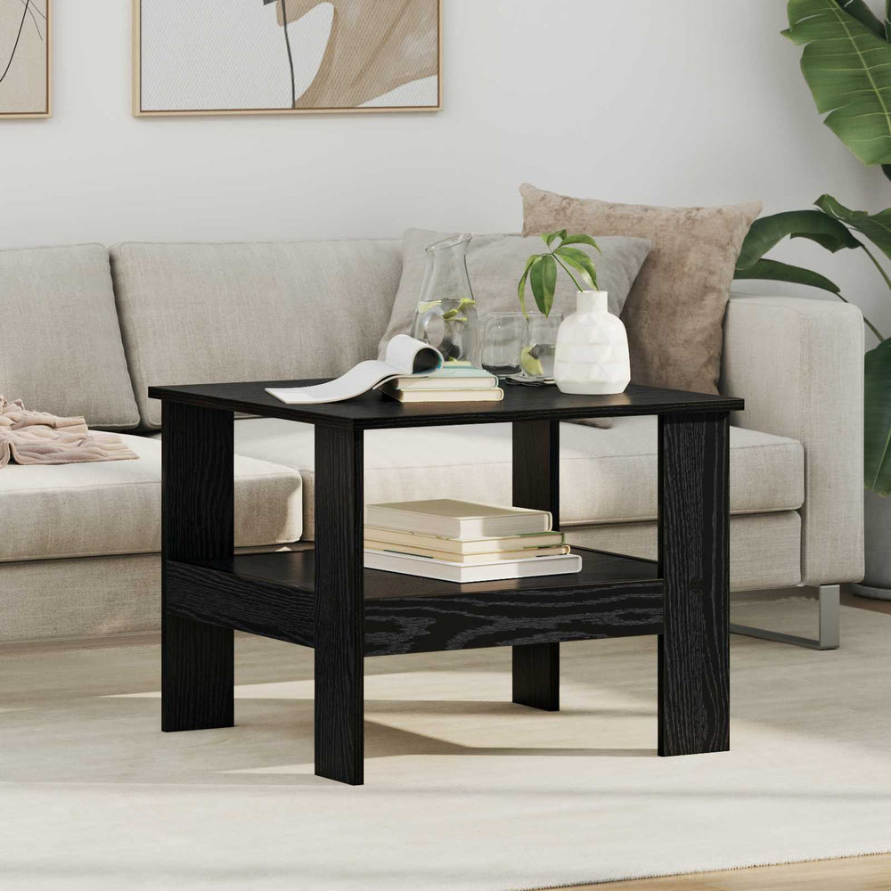 Schwarzer Couchtisch Eichenoptik 57x55 cm
