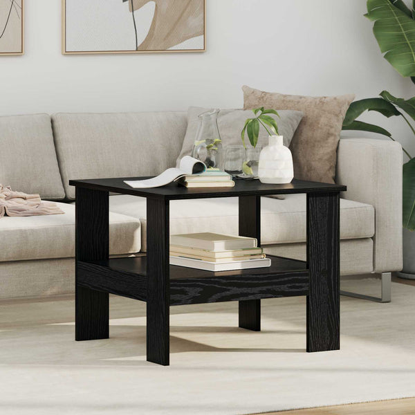 Schwarzer Couchtisch Eichenoptik 57x55 cm