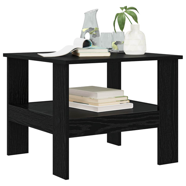 Schwarzer Couchtisch Eichenoptik 57x55 cm