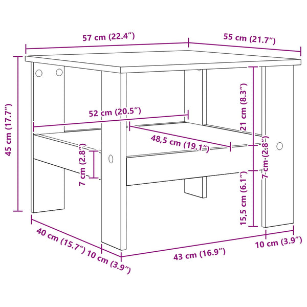 Couchtisch Beton Grau 57x55x45 cm