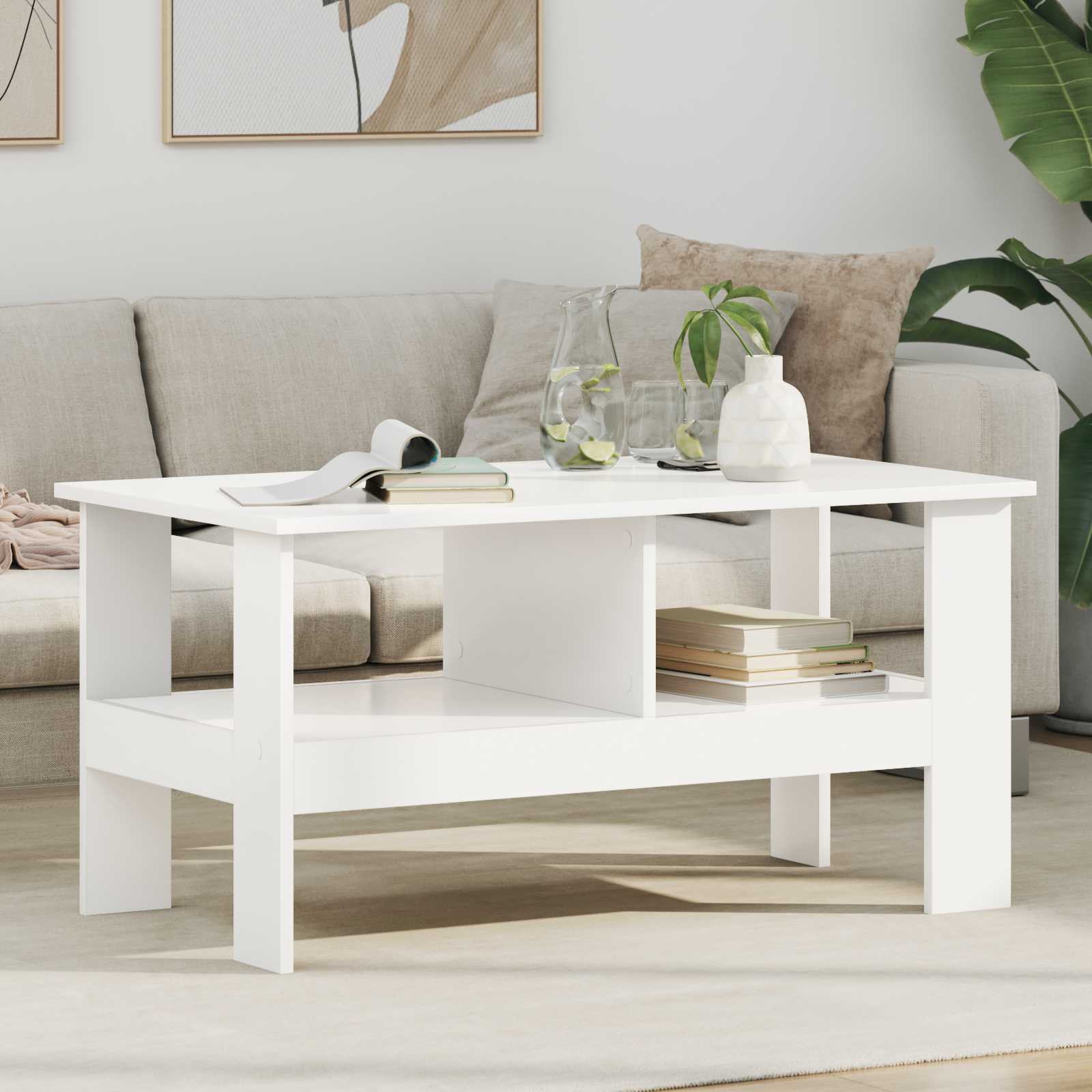 Couchtisch Weiß 90x50 cm Holzwerkstoff