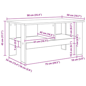 Couchtisch Artisan Eiche 90x50 cm