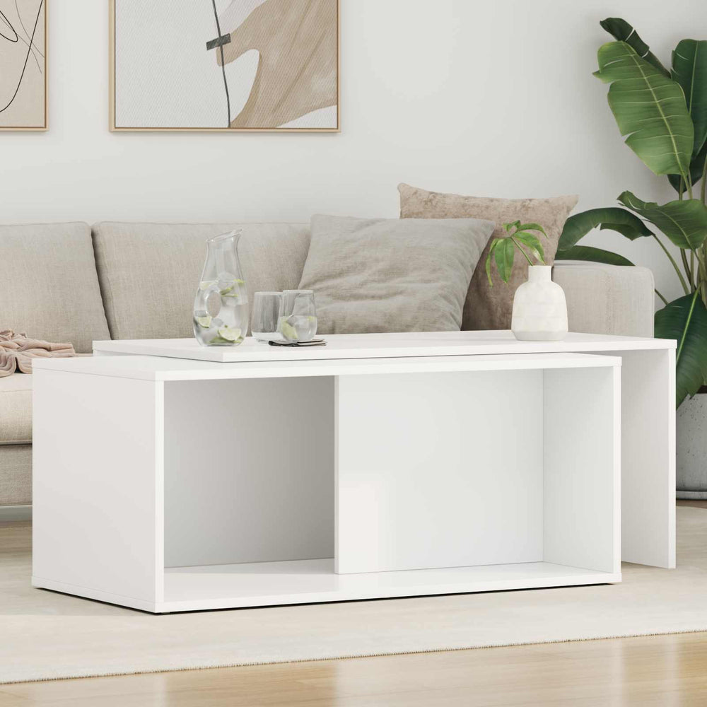 Weißes Couchtisch Set, 2-teilig