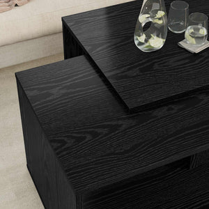Schwarz Eiche Couchtisch Set, 2-teilig