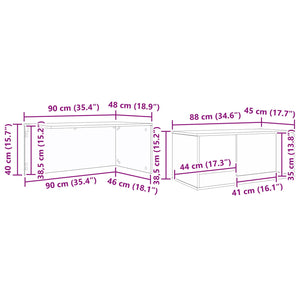 Schwarz Eiche Couchtisch Set, 2-teilig